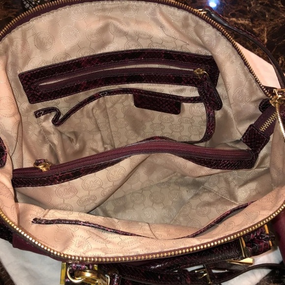 Michael Kors Riley Merlot Satchel Only - Picture 7 of 8